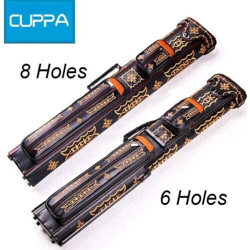 2016 New Cuppa 6 Holes /8 Holes Pool Cue Case 1/2 Pool Billiard Cues Cases Tow Colors Billiard Accessories PU China