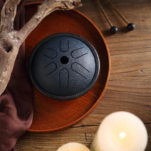 5.5 Inches Mini Steel Tongue Drum 6 Notes hand Drum Steel Percussion Instrument with Mallets Carry Bag drum Pocket Drum