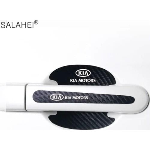 8pcs Car Door Bowl Handle Carbon Fiber Protector Sticker For KIA K2 KX3 KX5 K4 K5 K3S RIO Ceed Creato Optima Sportage Sorento