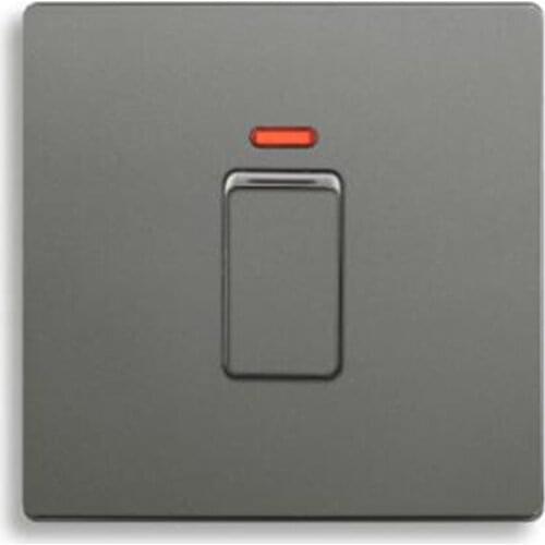 20A 45A Water Heater Switch For Air Conditioner Cooker Household With LED Neon Wall faceflate keystone Gray Plastic Panel