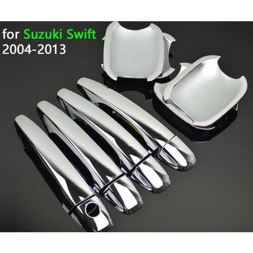 For Suzuki Swift 2004-2013 Accessories Chrome Door Handle Covers 2005 2006 2007 2008 2009 2010 2011 2012 Car Styling Stickers