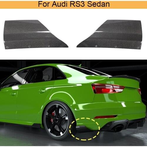 Car Rear Bumper Splitters Diffuser for Audi RS3 Sedan 4 Door 2017 2018 2019 Rear Bumper Splitters Lip Spoiler Carbon Fiber
