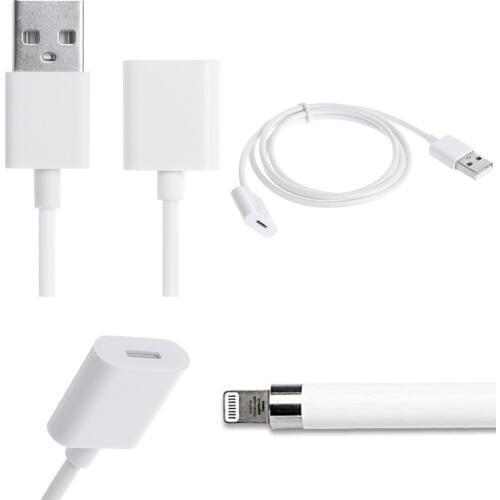 White 1.5m USB Male To 8-Pin Female Charge Adapter Cable For iPad Pro Pencil USB Charging Cable C26