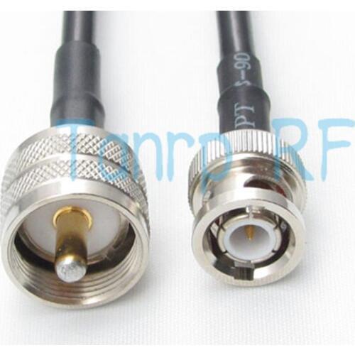 Free Shipping! 2M 200CM RG58 extension cable RF connector Pigtail coaxial jumper cable 6feet BNC male plug to UHF male plug
