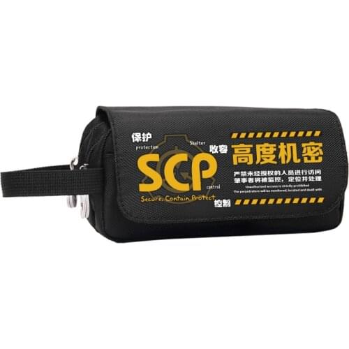 SCP Special Containment Procedures Foundation Cosplay Pen Bag Fashion Students Pencil Case Storage Stationery Box Daily Gifts