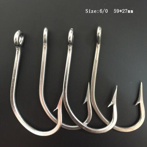 CN02 40pcs 6/0 Musta Fishhook Stainless Steel Fishing Hook Jigging Fishing Hook Big Game Fishing Hook Free Shipping