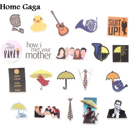 Homegaga 20pcs How i met your mother scrapbooking decals Creative badges DIY decorative stickers vintage notebook phone D1719
