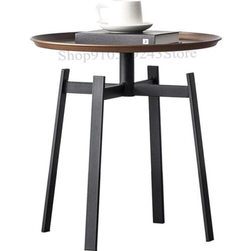 Customized Italian Style Light Luxury Sofa Side Cabinet Small Round Table Mini Rock Board Small Coffee Table Simple Modern Creat