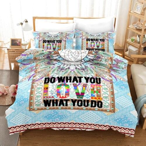 3D Print Mandala Duvet Cover Set Dream Catcher Bedding Sets Bohemia Feather Home Textile Queen King Size Bedspread Adults Luxury