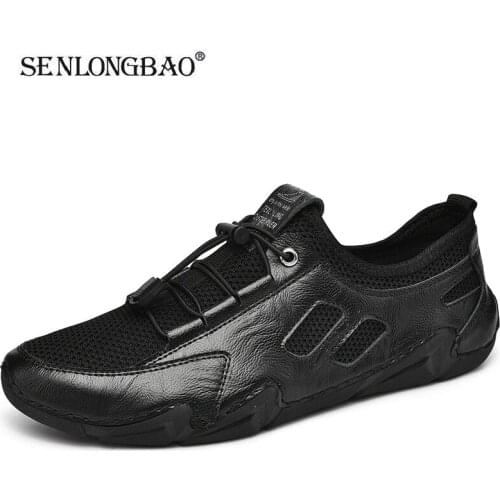 2021New Spring Men Casual Shoes Handmade Men Loafers Outdoor Mens Shoes High Quality Mesh Flat Shoes Moccasins Men Sneakers