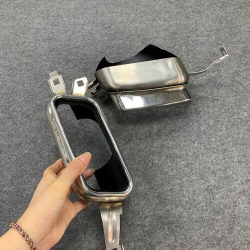 1 Pair Exhaust Tip For BMW 730Li Upgrade 740 Muffler Tip Stainless Steel Exhaust Pipe Square Mouth Tailpipe 7 Series Car Exhaust