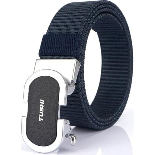 2020 New Toothless Automatic Checkoff Woven Belt Thickened Nylon Canvas Waistband Wild Outdoor Casual Leather Belt Manufacturers