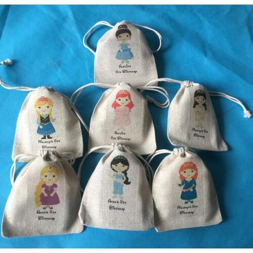 Personalized any language characters Princess Favor Bags girl Birthday gift Bags baby shower Christening baptism Goodie Bags