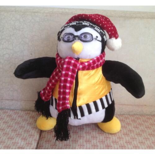 Presents Souvenirs 40cm Tv Show Friends Related Rachel Joeys toys HUGSY Plush toy PENGUIN Stuffed Doll with scarf vest glasses
