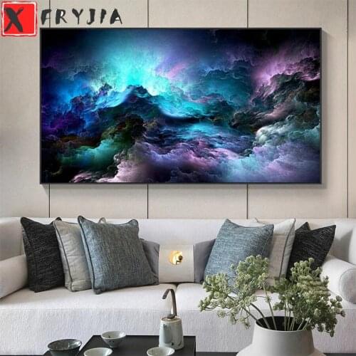 Full Square Diamond Painting Abstract colorful cloud landscape Mosaic Needlework Picture Of Diamond Embroidery Sale Home Decor