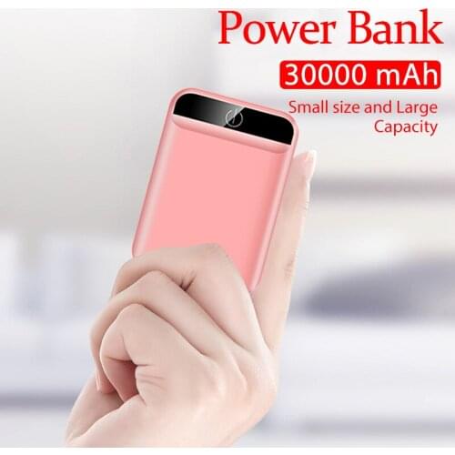 30000mAh Mobile Charger with Dual USB Port Mini Portable Outdoor Emergency External Battery Power Bank for Xiaomi Samsung Iphone