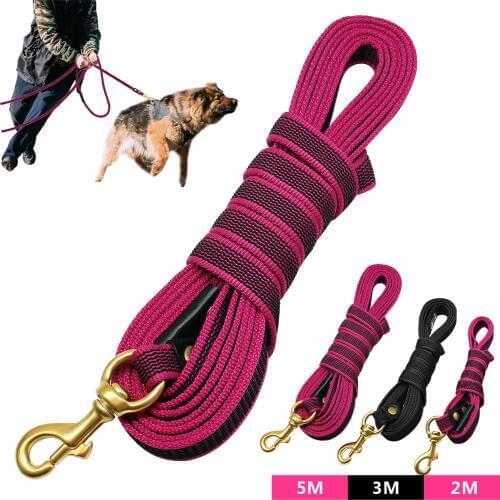 Long Dog Tracking Leash Non-Slip Nylon Training Leads Walking Leads 2m 3m 5m For Medium Large Dogs Heavy Duty