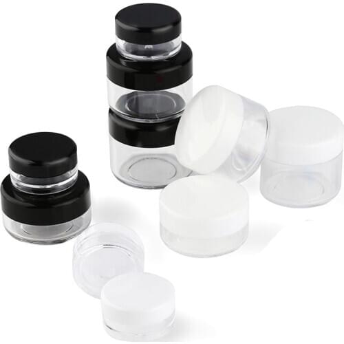 1pcs 2g 3g 5g Empty Plastic Clear Base Container Jars Pot 2/3/5/10/15/20 Gram For Cosmetic Cream Eye Shadow Nails Powder Jewelry
