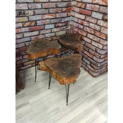 Modern 3'lü Zigon Walnut Tree coffee table coffee tables table basse furniture living room table