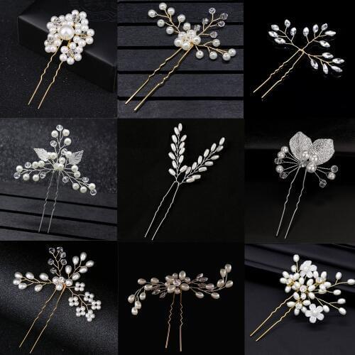 9Styles Festival Wedding Hair Accessories Bridal Hair Stick Floral Hairpin Beautiful Headdress Plait Hair Clip Vine Accessories