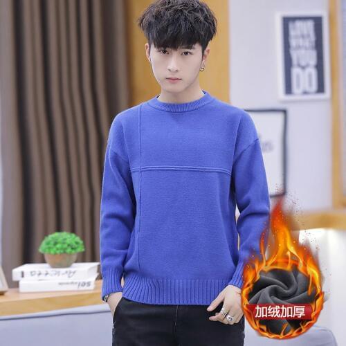 White Sweater Men New Red Modern Purple Black Blue Long-sleeved Winte Fleece Mens Sweaters O-Neck Pullovers