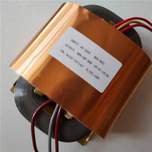 15V-0-15V 6A R Core Transformer 180VA R160 custom transformer 220V input copper shield Power supply amplifier