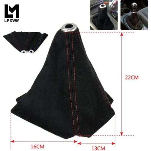 Universal Jdm Black Suede Shift Boot For M/T Manual Shift Gear Cover Shifter Stitch For Honda Civic J 99-00 SBC11