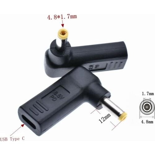 USB 3.1 Type C USB-C Female to DC4.8*1.7 mm Male Power Charge Adapter Connector Adaptor Type-c For Laptop