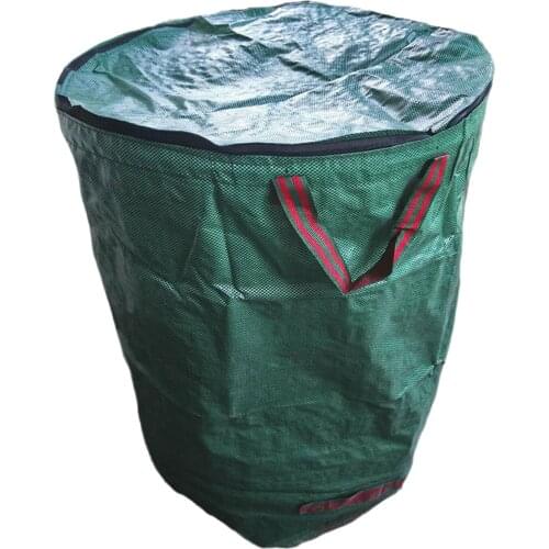 300L Large Capacity Garden Bag Reusable PP Leaf Sack Trash Can Garden Garbage Waste Collection Container Storage Bag