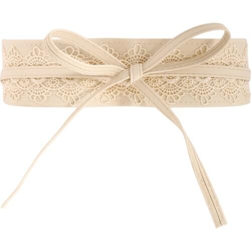 Women Fashion Design Belt Korean Exquisite Waistband Black Wide Corset Waist Lace Belt Female Waistband Dress Decoration