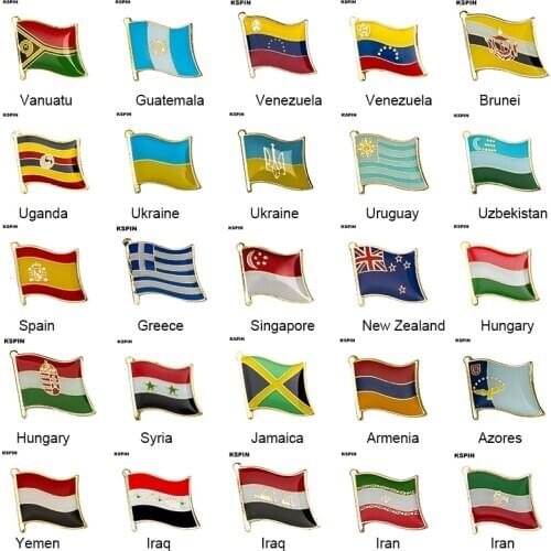 Flag Pins Country Flag Badge Flag Brooch National Flag Lapel Pin International Travel Pins Collections