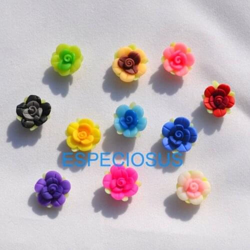 10pcs DIY Jewelry Making Accessories 14MM Polymer Clay Flowers Multi Storey Mix Color Departments Earring Findings Charms