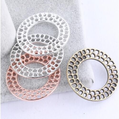 10pcs 30mm Dia Circle Earring Hoops Charms Diy Filigree Pendant Connectors For Necklace Jewelry Making Supplies