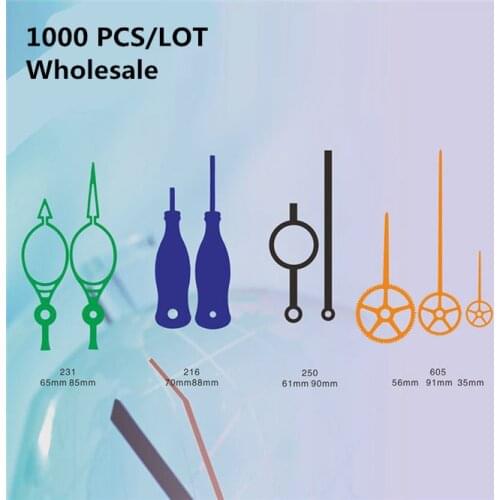 1000PCS wholesale Fashion DIY wall clock hands metal minute hour pointer Multiple colors and shapes Repair wall Clock needles