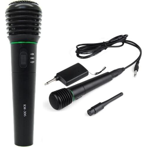 2-in-1 Wired Wireless Microphone Home Karaoke Sing Competition Dual-use Microphone Stage Cordless Mic