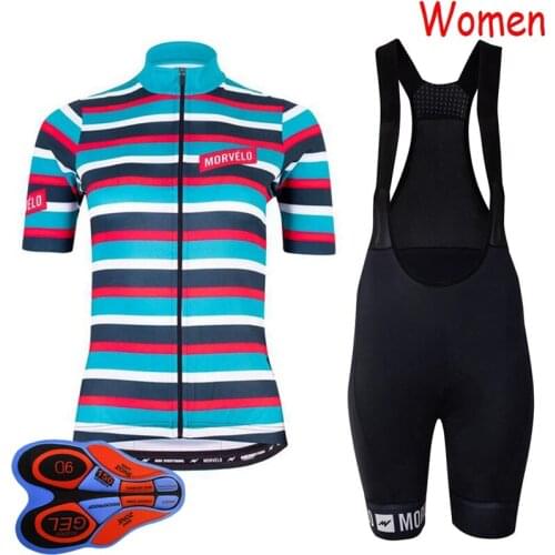 2021 Team Cycling Jersey Womens Summer Breathable Mountain Bike Clothing Road Bicycle Shirt Bib Shorts Suit Sports Uniform Y210
