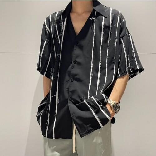 S-6XL 2021 New Men Womens clothing Show Original Rough edge design destroys high street Loose Shirt Plus size costumes
