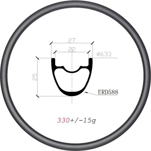 29er 330g MTB XC 27mm wide clincher tubeless disc carbon rims 24H 28H 32H 36H 25mm deep UD 3K 12K cross country mountain wheels