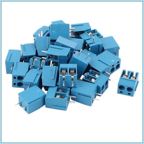 30Pcs 2 Way 2P PCB Mount Screw Terminal Block Connector 5.08mm Pitch Blue