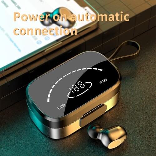 3500mAh Mirror LED Display Charging Case Headset TWS Bluetooth Earphones Earbuds Sports Fitness Wireless Headsets Stereo