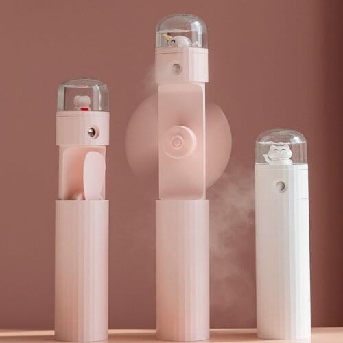 4 in 1 Telescopic Spray Fan Water Replenishment Instrument Humidifier With Flashlight Emergency Power Bank For Travel Camping