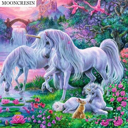 5D Diamond Painting Cross Stitch Swan Unicorn Animal Diy Embroidery Diamond Mosaic Crystal Full Square Wedding Decoration Home