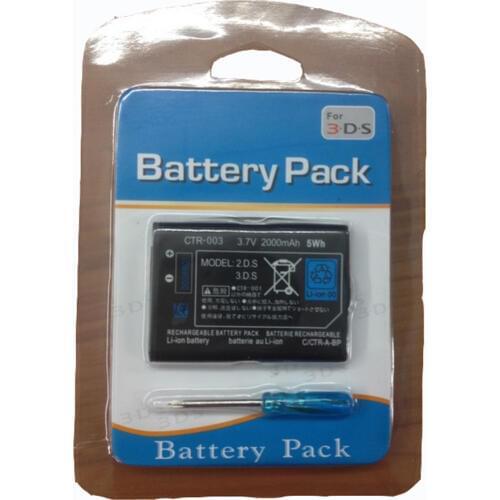 2000mAh 3.7V Replacement Rechargeable Game Battery Pack With Tool Screwdriver For Nintendo For 3DS