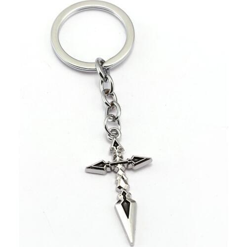 Fate Night Keychain 3 design Stay night Cross Key Chain Hot Anime Key Ring Holder Pendant Jewelry