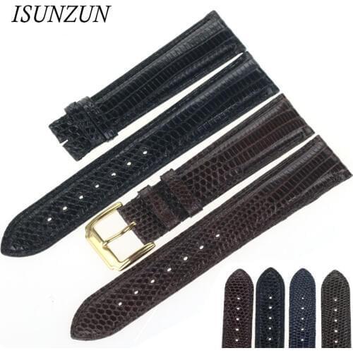 ISUNZUN Watch Bands For Patek/Philippe/Emperor/Camel/Movado/Tudor/Glamour 18 19 20 21 22mm Lizard Skin Watch Leather Strap Belts