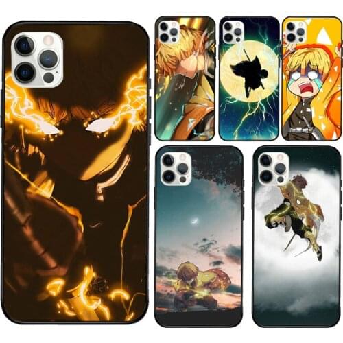 Zenitsu Agatsuma Demon Slayer Silicone Case For Apple iPhone 11 Pro Max XS XR X 8 7 Plus SE 2020 12 Pro Max Back Cover