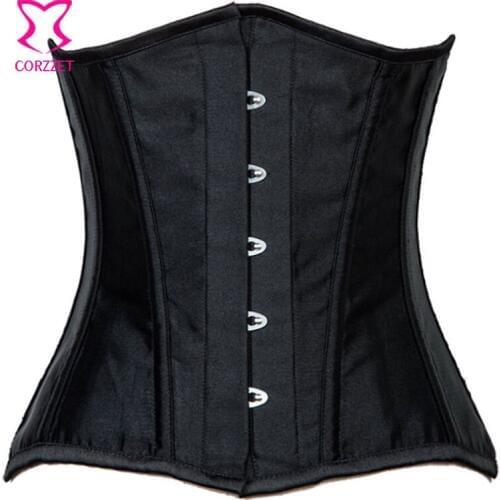 Black 12 Flat Steel Boned Corsets Plus Size Corset Waist Trainer Cincher Burlesque Costumes Corpetes E Espartilhos Para Festa