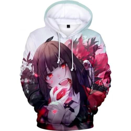 2021 Creative Anime Kakegurui Cosplay Costume 3D Hoodie Jabami Yumeko Boys/girls Igarashi Sayaka Sweatshirt Casual Clothes