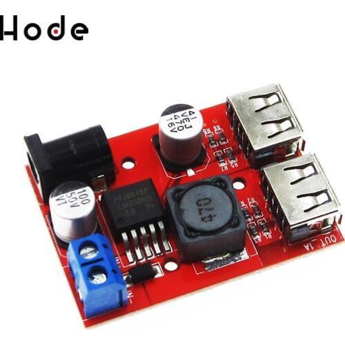 LM2596 LM2596S Dual USB DC-DC 9V 12V 24V 36V to 5V 3A Step Down Buck Converter Board Car Charger Solar Power Supply Module
