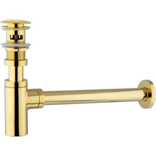 Bottle Trap Brass Round Siphon Gold/Black/Chrome/Antique P-TRAP Deodorization Bathroom Vanity Basin Pipe Waste With Pop Up Drain